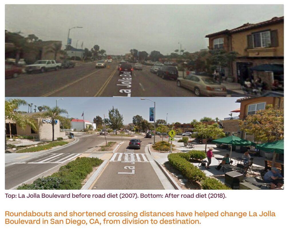 Roundabout before and after