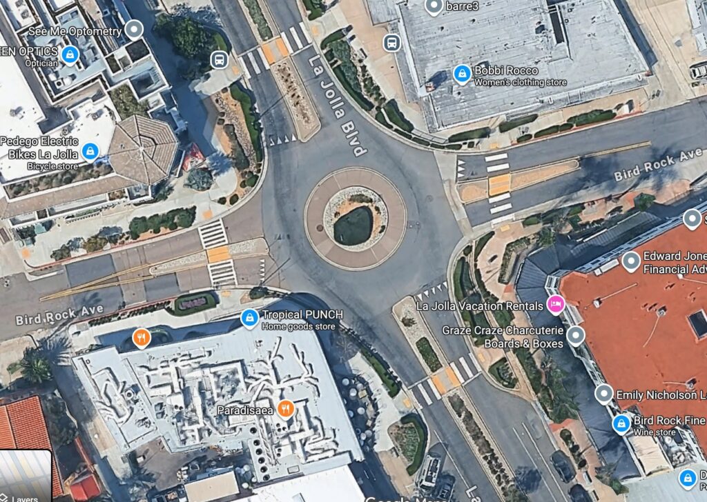 Overhead view of roundabout