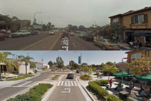 La Jolla Roundabout before and after